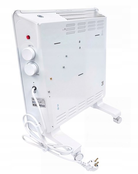 Grzejnik Elektryczny Aluminiowy Konwektorowy Mocny 1750W Ścienny +Kółka 2w1