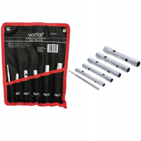 KLUCZE RUROWE DO ŚWIEC ŻAROWYCH 8-17MM 6 EL. RUROWYCH DWUSTRONNE ZESTAW