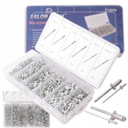 NITY ZRYWALNE ZESTAW NITÓW Z TRZPIENIEM STALOWYM 400 sztuk Z ORGANIZEREM