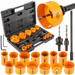 OTWORNICE BIMETAL DO METALU I DREWNA 17 SZT FREZY