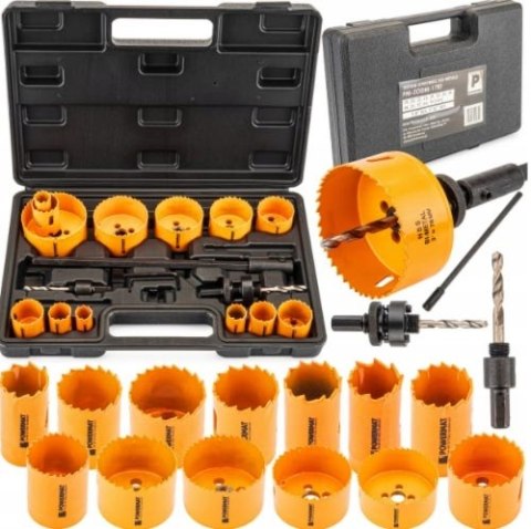 OTWORNICE BIMETAL DO METALU I DREWNA 17 SZT FREZY