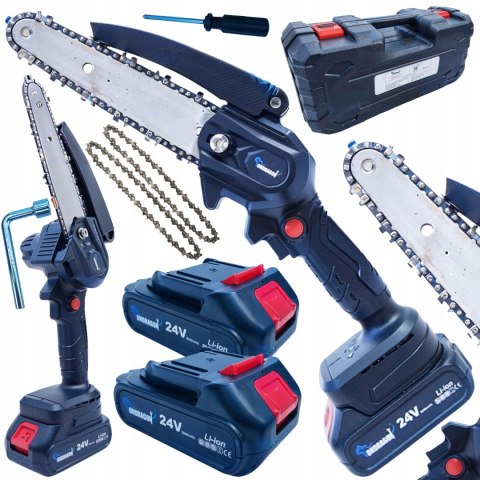 PIŁA ŁAŃCUCHOWA AKUMULATOROWA PILARKA AKU 6" 24V AKUMULATOR ŁAŃCUCH MOCNA