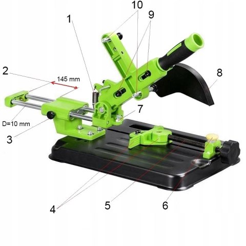 STATYW STOJAK Z POSUWEM DO SZLIFIERKI 115-125MM