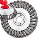 SZCZOTKA DRUCIANA DO KOSY SPALINOWEJ GŁOWICA 200mm TARCZA SKRĘCONA PLECIONA