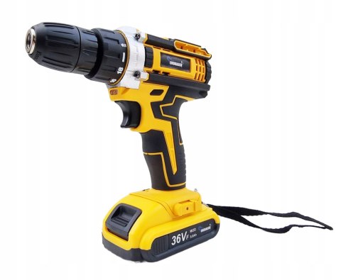WIERTARKO WKRĘTARKA AKUMULATOROWA 36V ŻÓŁTA + 2 AKUMULATORY 5.0Ah W WALIZKA