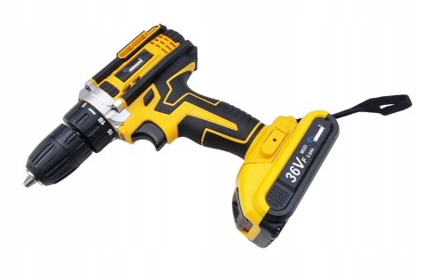 WIERTARKO WKRĘTARKA AKUMULATOROWA 36V ŻÓŁTA + 2 AKUMULATORY 5.0Ah W WALIZKA