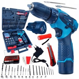 WIERTARKO WKRĘTARKA AKUMULATOROWA WKRĘTARKA 2xAKU NASADKI BITY WIERTŁA MOC