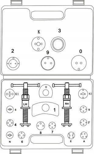 ZESTAW DO WYCISKANIA TŁOCZKÓW HAMULCOWYCH 21 EL
