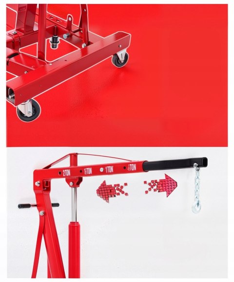 ŻURAW WARSZTATOWY PODNOŚNIK DO SILNIKOW DŹWIG 2T STOJAK SKŁADANY STABILNY