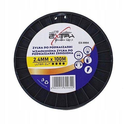 E ŻYŁKA TNĄCA DO KOSY WZMACNIANA z DRUTEM 2,4x100m