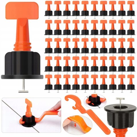 KLIPSY v.2 50szt SYSTEM POZIOMOWANIA PŁYTEK +KLUCZ