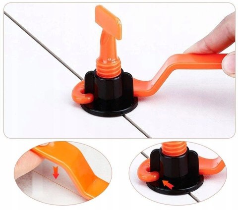 KLIPSY v.2 50szt SYSTEM POZIOMOWANIA PŁYTEK +KLUCZ