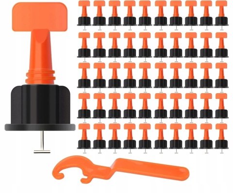 KLIPSY v.2 50szt SYSTEM POZIOMOWANIA PŁYTEK +KLUCZ