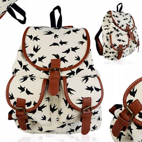 SZKOLNY PLECAK A4 VINTAGE UNISEX RETRO DUŻY SZKOŁA