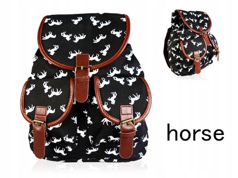 SZKOLNY PLECAK A4 VINTAGE UNISEX RETRO DUŻY SZKOŁA