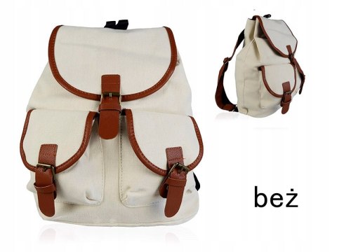 SZKOLNY PLECAK A4 VINTAGE UNISEX RETRO DUŻY SZKOŁA