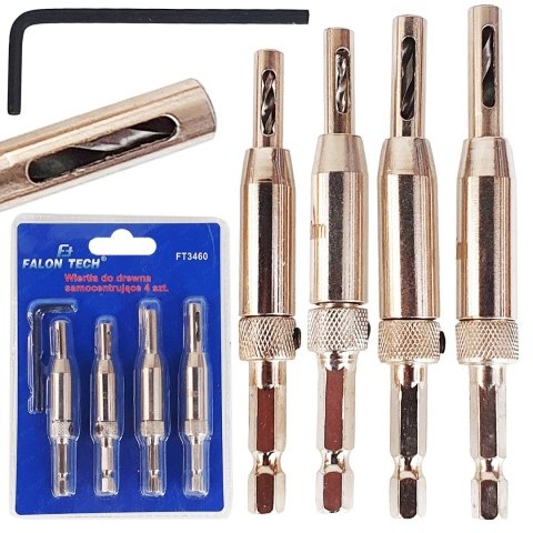 WIERTŁA SAMOCENTRUJĄCE DO ZAWIASÓW DREWNA HSS 4szt