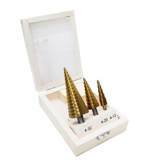 WIERTŁO WIERTŁA STOPNIOWE STOŻKOWE 3el TYTAN 4-32