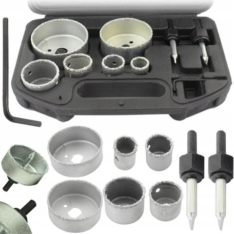 ZESTAW OTWORNICE WOLFRAMOWE DO GLAZURY PŁYTEK 8 EL