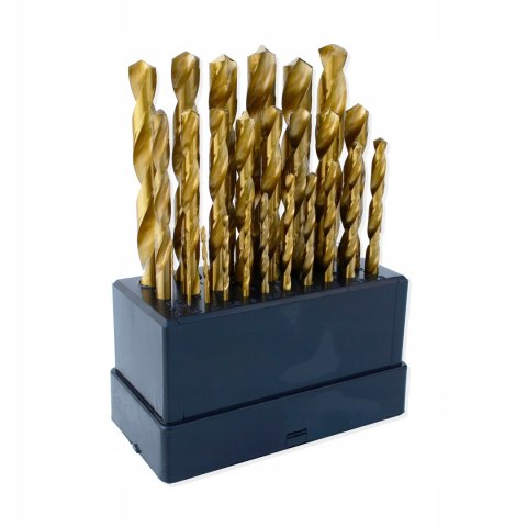 ZESTAW WIERTEŁ DO METALU tytan 1-13mm WIERTŁO 25el