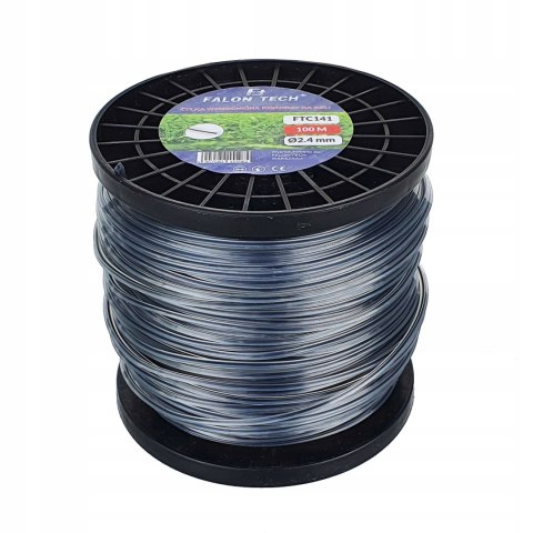 ŻYŁKA TNĄCA DO KOSY WZMACNIANA z DRUTEM 2,4x100m