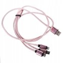 KABEL ŁADOWARKA 3w1 DO IPHONE MICRO USB TYP-C