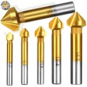 WIERTŁA FREZUJĄCE FREZY STOŻKOWE POGŁĘBIACZE 6-SZT