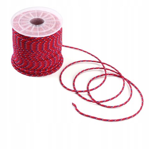 Lina Wielofunkcyjna 5 mm x 100 m Czerwona Ogrodowa Namiotu KRAFT&DELE