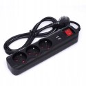 Przedłużacz 1,5m listwa 2xUSB + 3x230V + włącznik