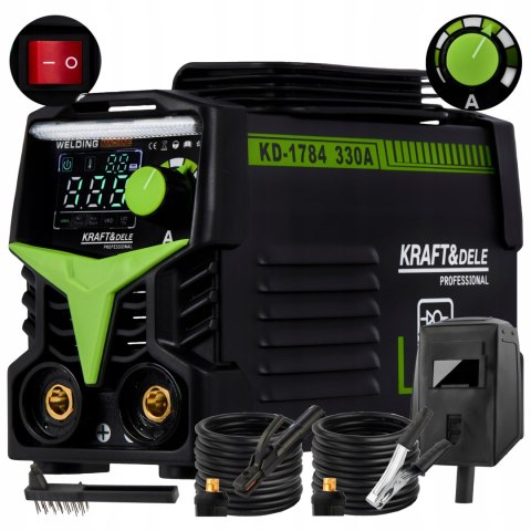 SPAWARKA INWERTOROWA INWERTEROWA 330A LCD MMA IGBT TIG LIFT MASKA PRZEWODY