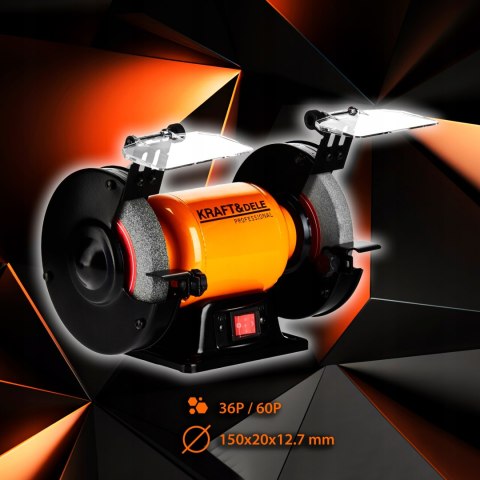 Szlifierka Stołowa 1700W 230V Kamień 2x 150x12,7 mm 2980 RPM Kraft&Dele