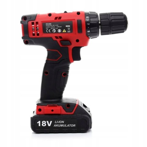 WIERTARKA WKRĘTARKA AKUMULATOROWA 18V 1300MAH LI-ION LED WALIZKA KD1566