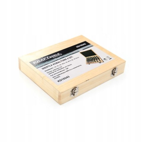 Wiertła Kobaltowe 14-25,5mm 8 sztuk Kraft Dele KD10243