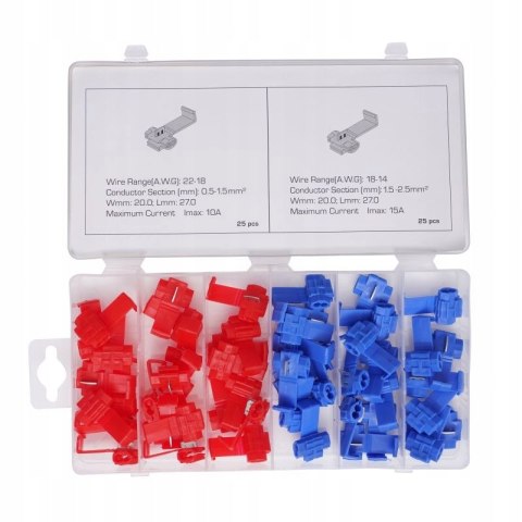 ZESTAW SZYBKOZŁĄCZEK DO KABLI 50 SZTUK KD10481