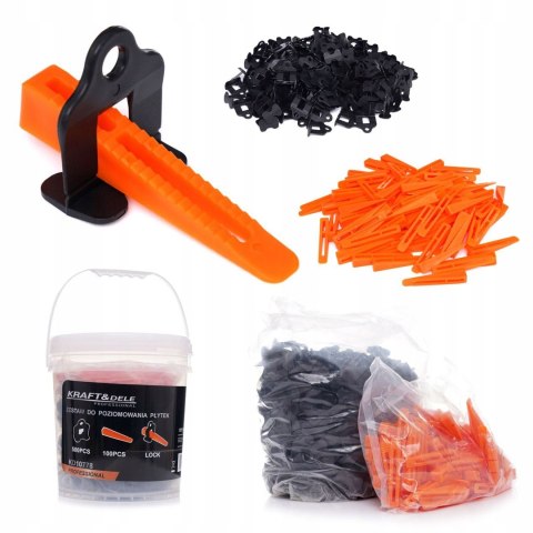 Zestaw do Poziomowania Płytek Glazury Zaciski klipsy Kraft&Dele 600 sztuk