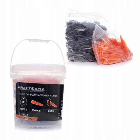 Zestaw do Poziomowania Płytek Glazury Zaciski klipsy Kraft&Dele 600 sztuk