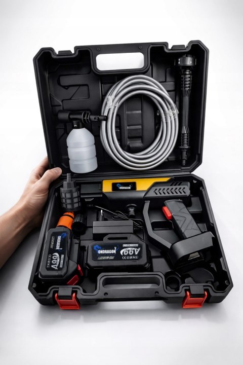 66V MYJKA CIŚNIENIOWA AKUMULATOROWA WALIZKA + 2 AKU MYJKA BEZPRZEWODOWA 5Ah