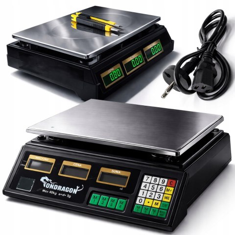 ELEKTRONICZNA WAGA SKLEPOWA LCD KALKULACYJNA 40 kg