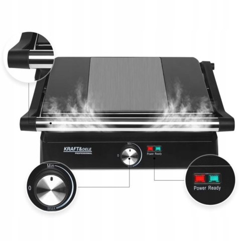 GRILL OPIEKACZ TOSTER ELEKTRYCZNY DO KANAPEK PANINI ROZKŁADANY DUŻY 2400W