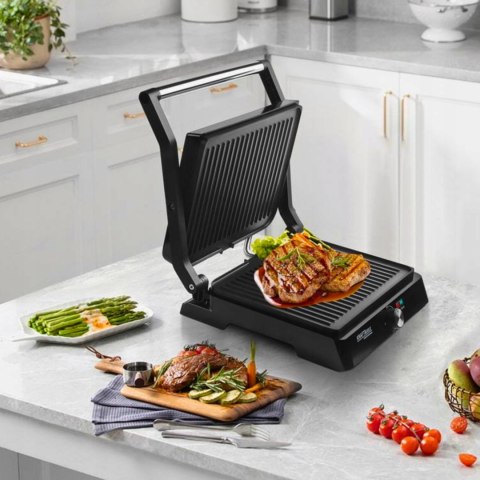 GRILL OPIEKACZ TOSTER ELEKTRYCZNY DO KANAPEK PANINI ROZKŁADANY DUŻY 2400W