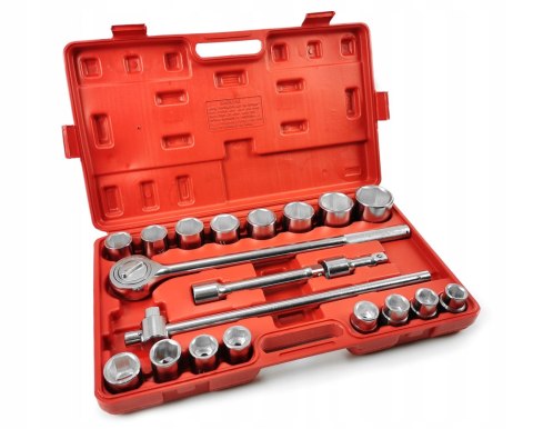 KLUCZE NASADOWE ZESTAW WALIZKA 3/4" 21 ELEMENTÓW 19-50MM SZEŚCIOKĄTNE