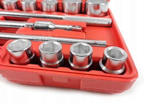 KLUCZE NASADOWE ZESTAW WALIZKA 3/4" 21 ELEMENTÓW 19-50MM SZEŚCIOKĄTNE