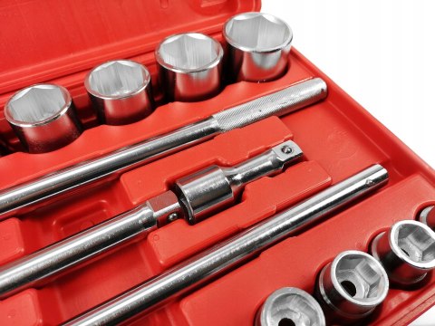 KLUCZE NASADOWE ZESTAW WALIZKA 3/4" 21 ELEMENTÓW 19-50MM SZEŚCIOKĄTNE