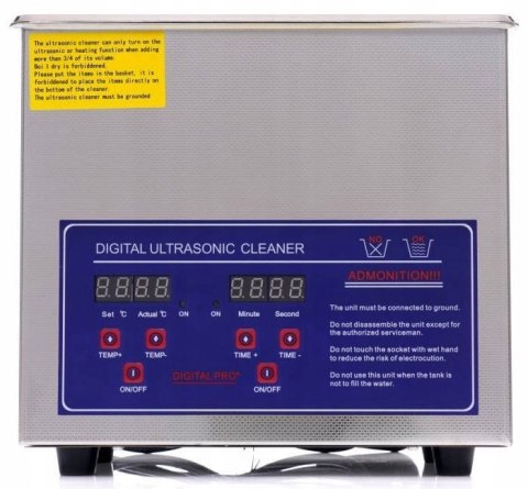 MYJKA ULTRADŹWIĘKOWA MYCIA CZĘŚCI 3,2l STERYLIZATOR KOSMETYCZNY KOSZ KD448