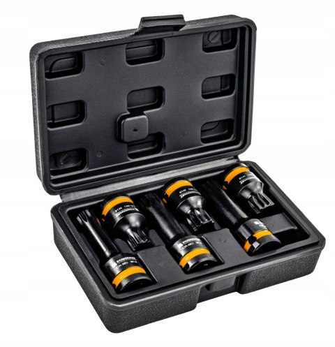 NASADKI UDAROWE SPLINE 1/2 CRMO 6SZT M14 M16 M18 DO ŚRUB 45MM 78MM WALIZKA