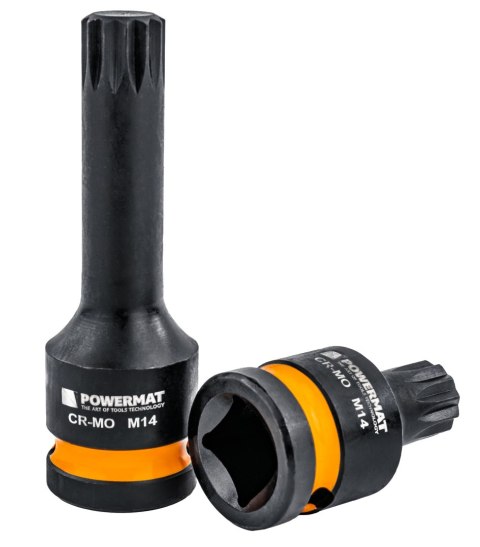 NASADKI UDAROWE SPLINE 1/2 CRMO 6SZT M14 M16 M18 DO ŚRUB 45MM 78MM WALIZKA