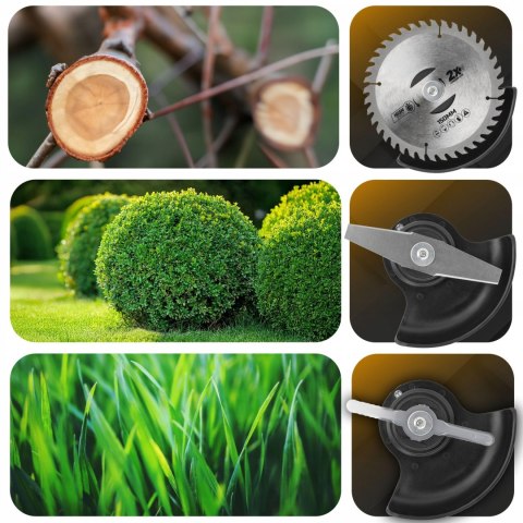 Podkaszarka akumulatorowa Powermat 1000 W 2x 4 Ah 15 cm 135 cm