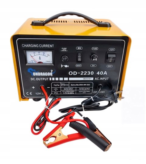 Prostownik Ondragon 40A 12/24V z funkcją rozruchu