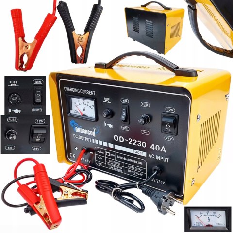 Prostownik Ondragon 40A 12/24V z funkcją rozruchu