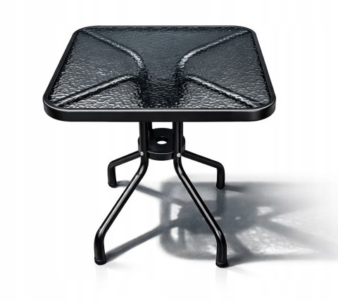 STOLIK BALKONOWY KWADRATOWY SZKLANY NATARAS PATIO BERGAMO 60x60 x 70 cm